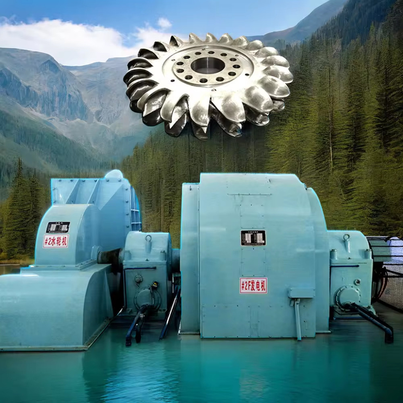 100kw-50mw generador de turbina Pelton de acero inoxidable hierro fundido F aislamiento aire / aceite de refrigeración 6-10kV Voltagem nominal