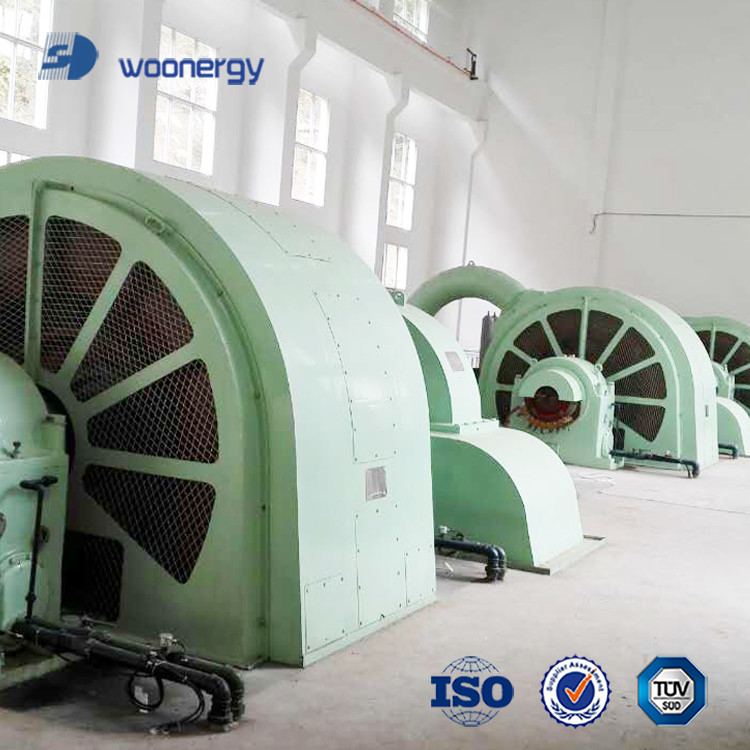 100kw-50mw generador de turbina Pelton de acero inoxidable hierro fundido F aislamiento aire / aceite de refrigeración 6-10kV Voltagem nominal