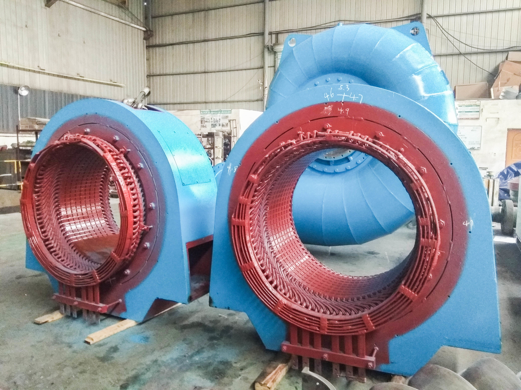 Generador de turbina de agua Francis de acero inoxidable compacto de 300 kW-20 MW para centrales hidroeléctricas