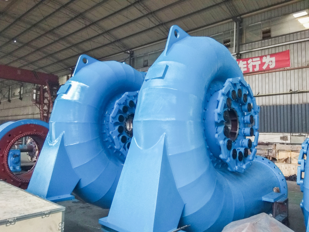 Generador de turbina de agua Francis de acero inoxidable compacto de 300 kW-20 MW para centrales hidroeléctricas