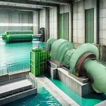 Eficiencia Generador de turbina de agua con control automático - Instalación horizontal - Color personalizable