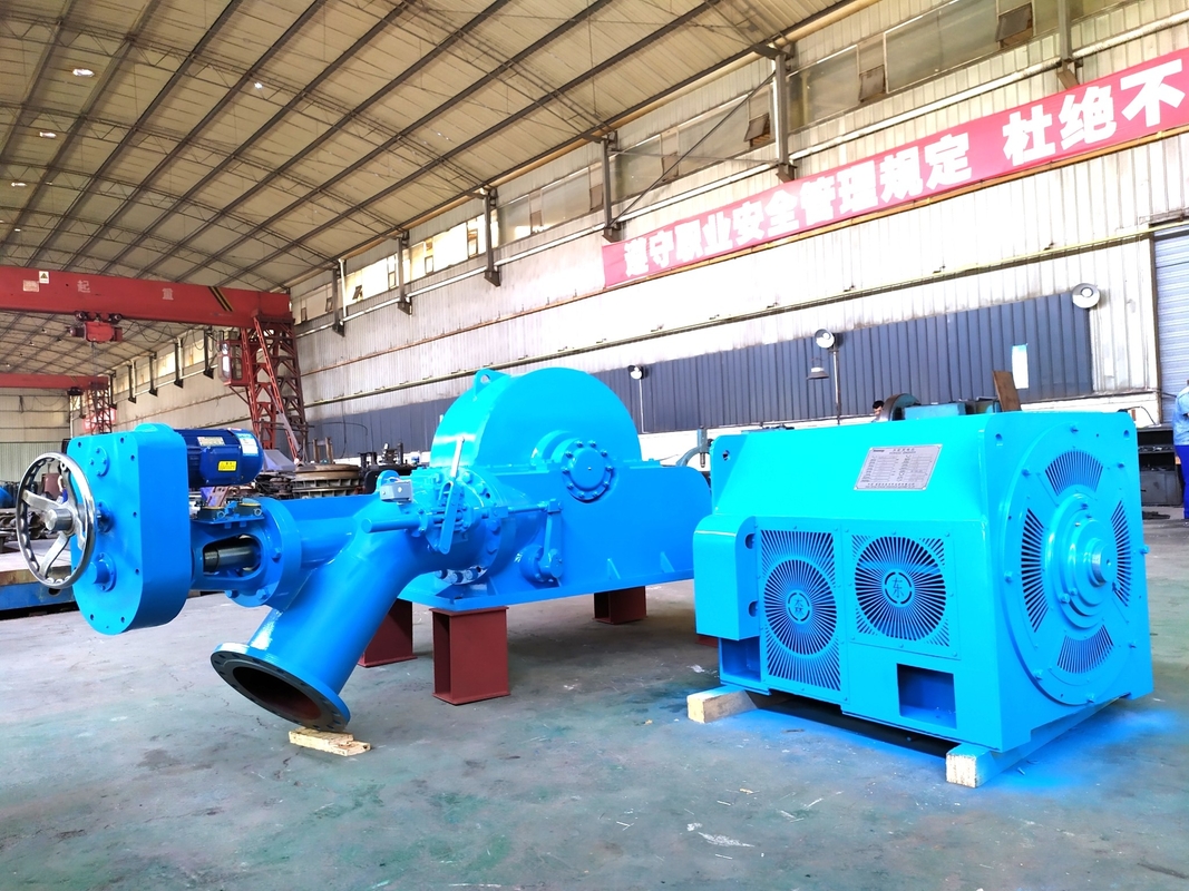 0.5 MW-20 MW de potencia de salida Generador de turbina Pelton con instalación horizontal y sistema de excitación estática