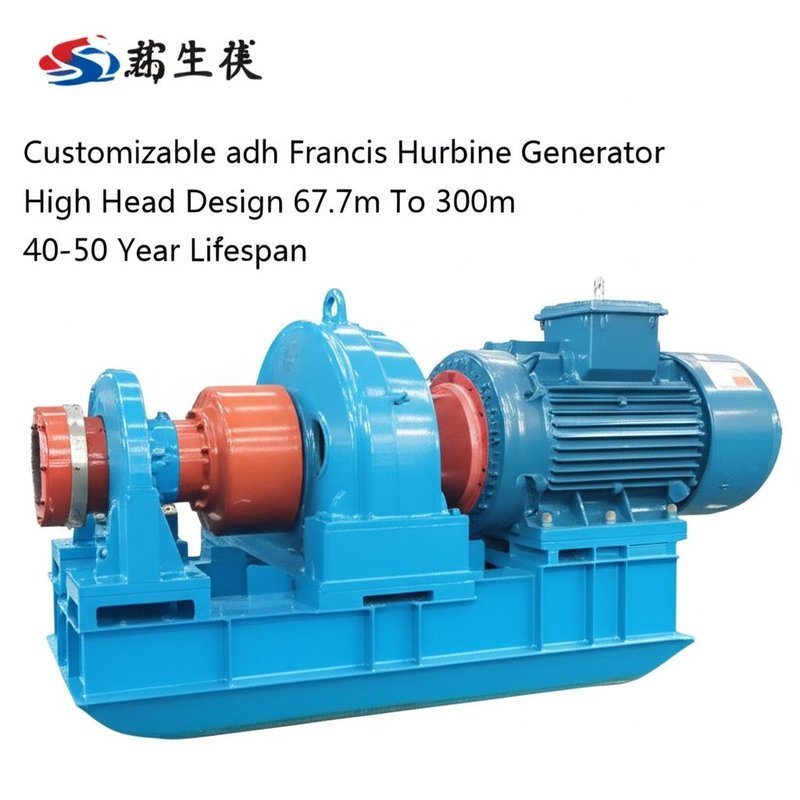 Customizable Francis Hydro Turbine Generator with High Head Design 67.7m To 300m 40-50 Year Lifespan and Power Range 100kw~20mw