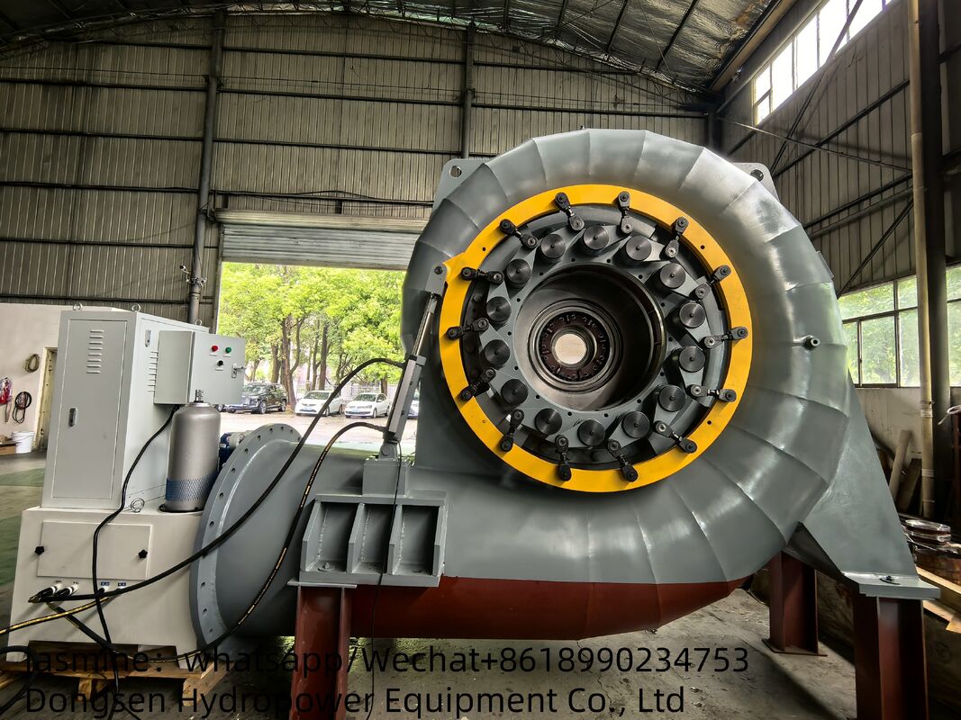 Flujo de 3,21 a 14,9 M3s Capacidad de potencia del generador de turbina Francis 300KW a 8000KW Eficiencia nominal del 90 por ciento al 96 por ciento