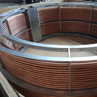Cantidad de flujo de 10 GPM Intercambiador térmico de tubería de cobre con longitud de la cáscara de 6 pies y certificación ASME