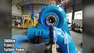 Potencia del generador de turbina Francis de 2000 kw